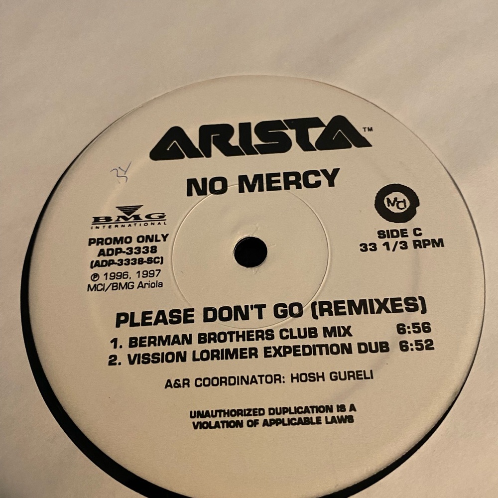 No Mercy "Please don't Go" (Remixes) Rare! 12inch Double (2) Vinyl Record - Picture 5 of 10